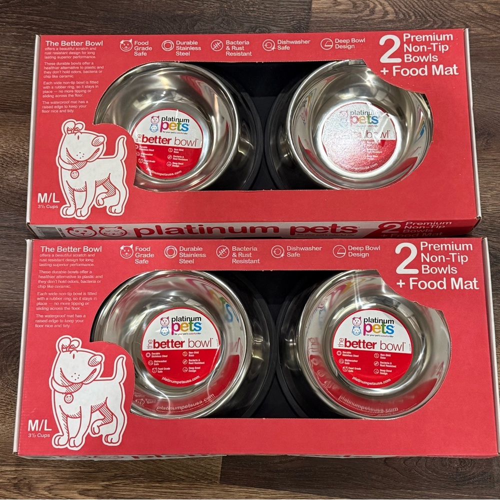 Platinum Pets Premium Non-Tip Bowls with Food Mat